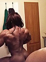 super hot ebony female bodybuilder mistress treasure in ripped contest shape